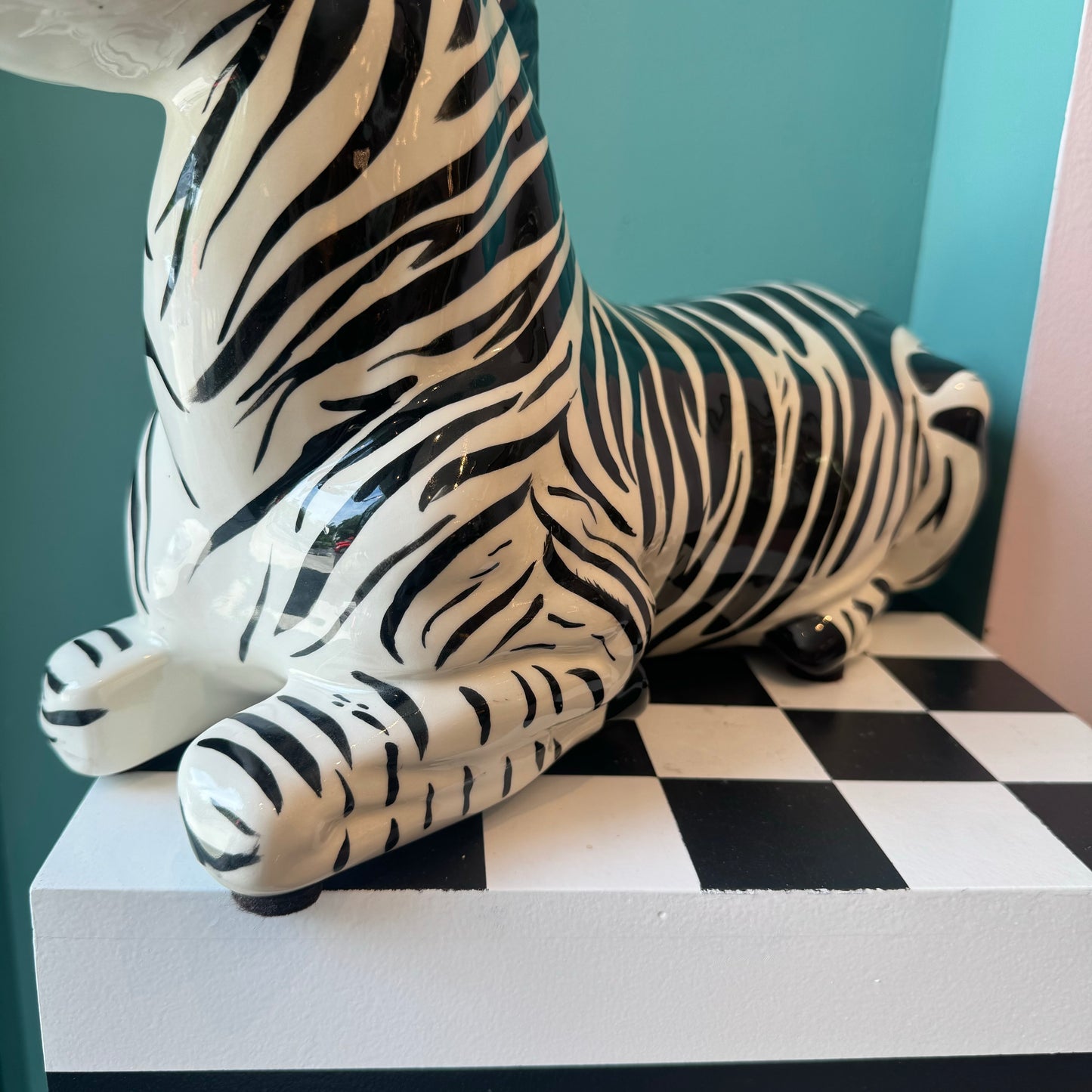 Vintage Ceramic Zebra Statue