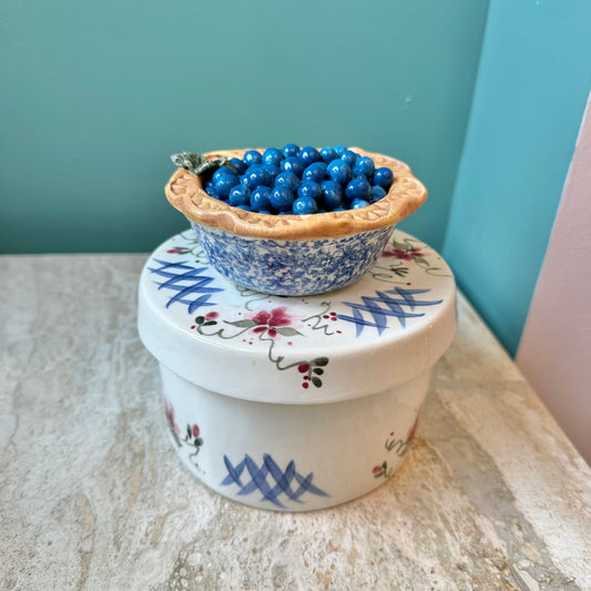 Vintage Ceramic Blueberry Pie Jar by Leslie Kanter