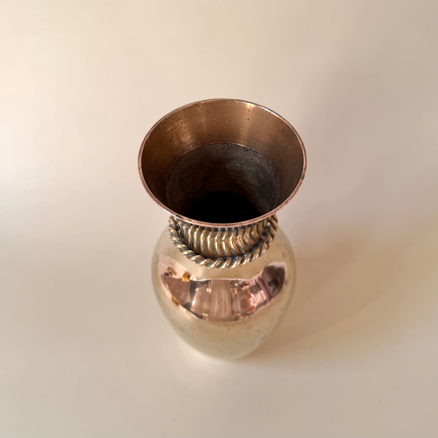 Vintage Brass Rope Vase