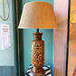 Large Mid Century Textured Glazed Pottery Lamp