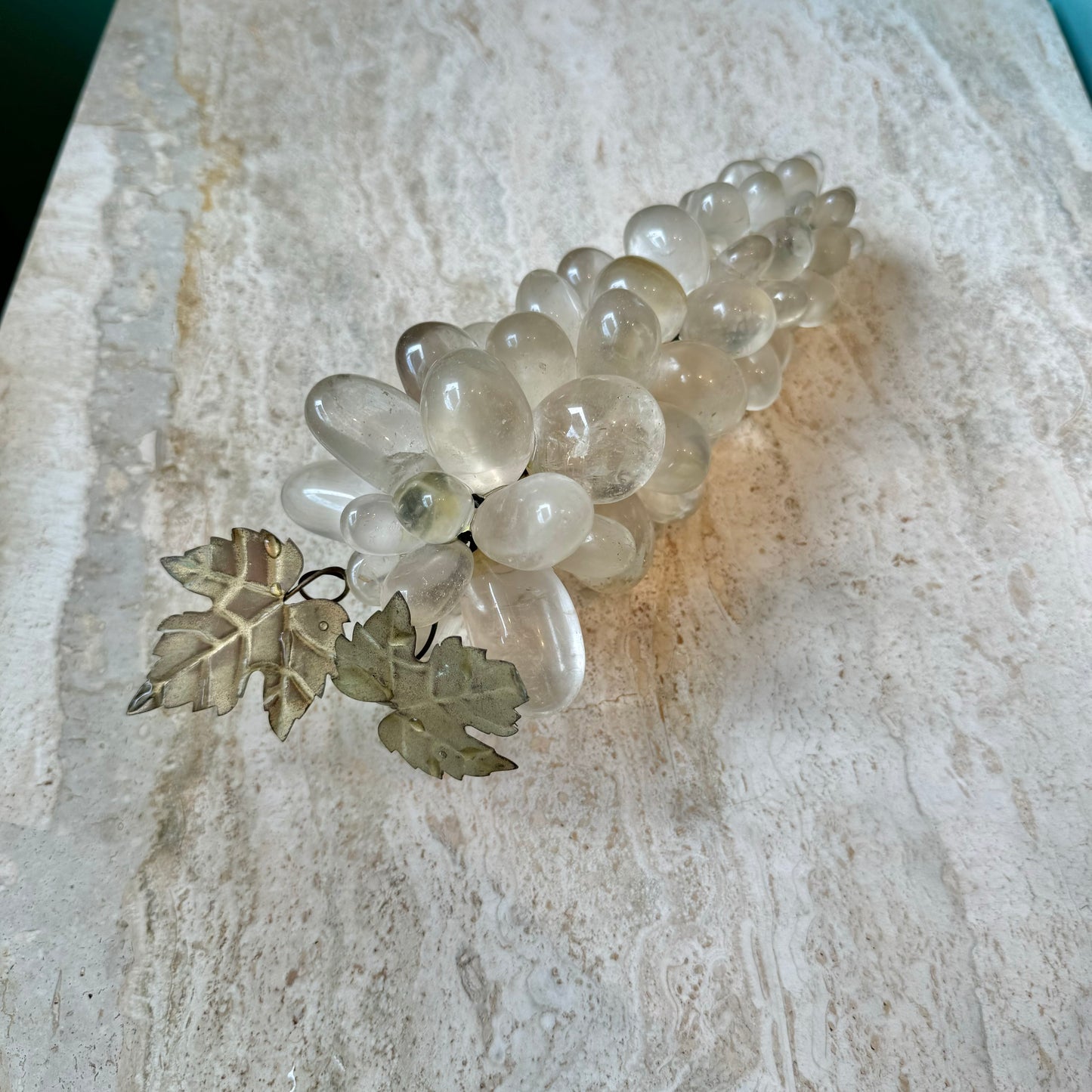 Mid Century Bunch of Large Clear Glass Grapes