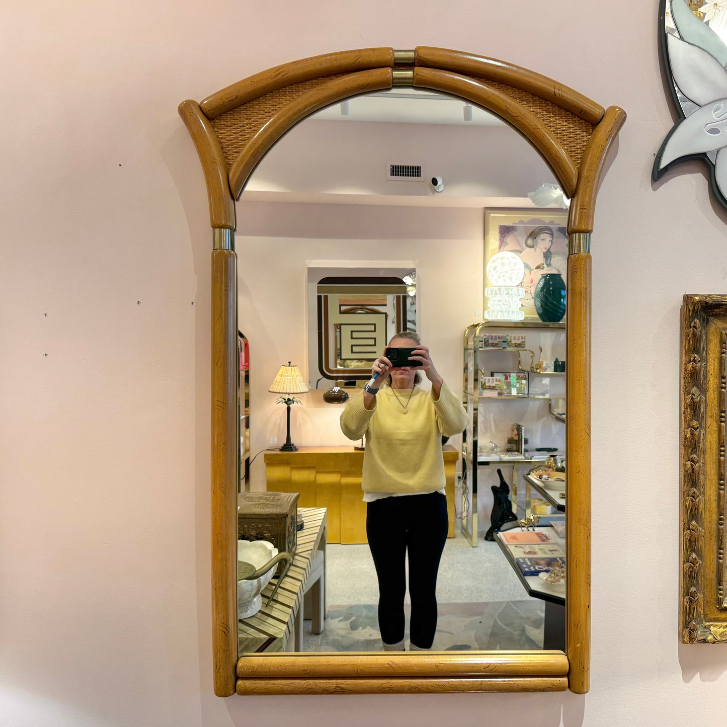 Vintage Matching Mirror and Hall Console Table Set