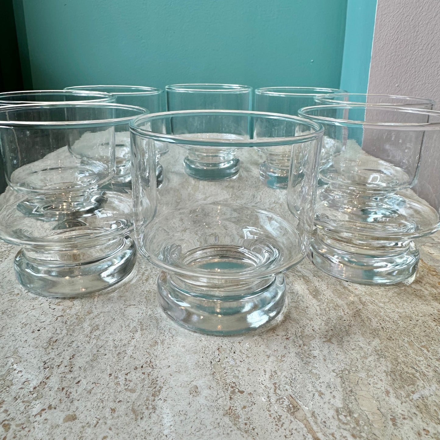 Set of 8 Mid Century Footed Rocks Cocktail Glasses