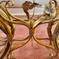 Vintage Italian Gold Gilt Floral Bouquet Wheat Sheaf Coffee Table