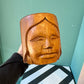 Vintage Carved Wood Face Tiki Mug