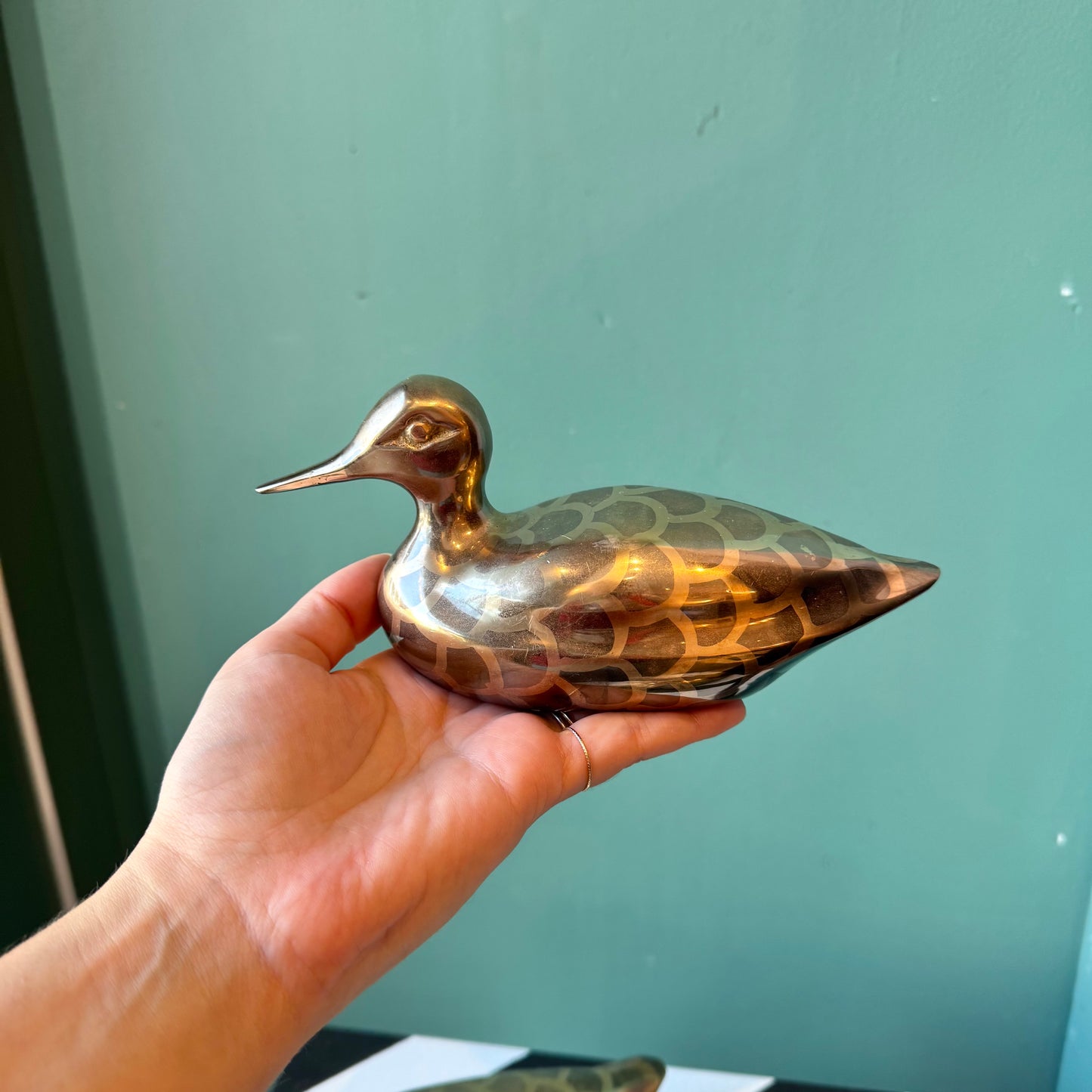 Set of 3 Vintage Brass Mallard Duck Figurines