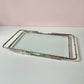 Vintage 1970’s Faux Bamboo Nickel and Glass Serving Tray