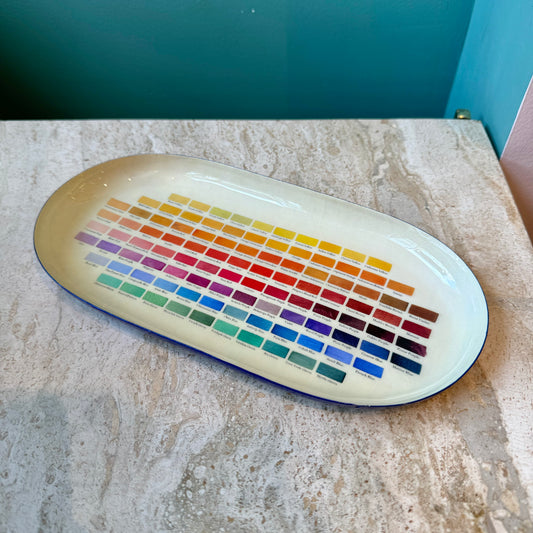 Oval Enamel Printed Color Tray