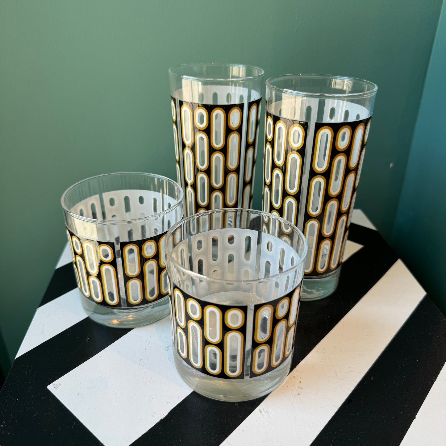 Dots & Dashes Black Collins Glasses - PAIR