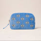 Caribbean Blue Velvet Mystical Eye Makeup Bag by Elizabeth Scarlett London