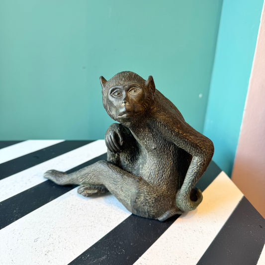 Vintage Bronze Maitland Smith Style Monkey Statue