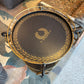 Vintage Three Tier Circular Black and Gold Garland Accent/Side Table