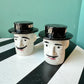 Pair of Vintage Ceramic ‘Old Wooden Head’ Salt and Pepper Shakers