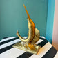 Vintage Cast Iron Gold Tone Marlin Sailfish Statue