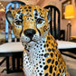 Vintage 1977 Large Ceramic Cheetah Statue (as is)