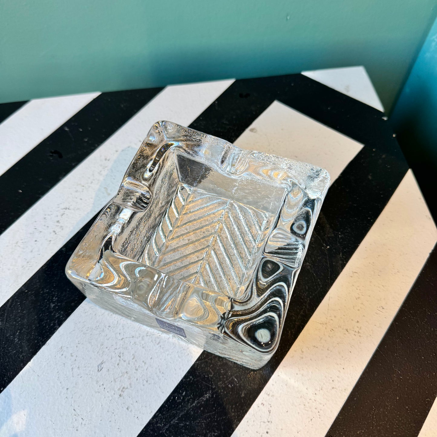 Vintage Dartington Crystal Square Ashtray