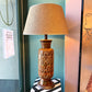 Large Mid Century Textured Glazed Pottery Lamp