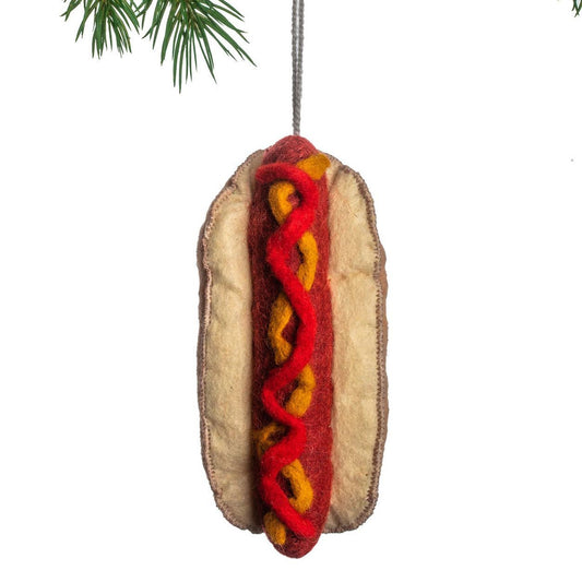 Hot Dog Felt Ornament