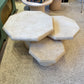 Vintage Set of 3 Octagonal Faux Travertine Nesting Mushroom Tables