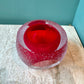 Vintage Red Glass Geode Bowl