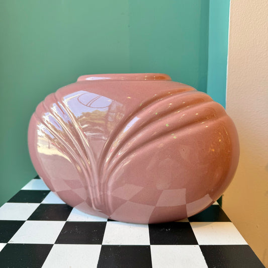 Vintage Pink Ceramic Art Deco Style Vase