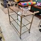 Brass and Glass 3 Tier Rolling Bar Cart