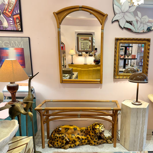 Vintage Matching Mirror and Hall Console Table Set