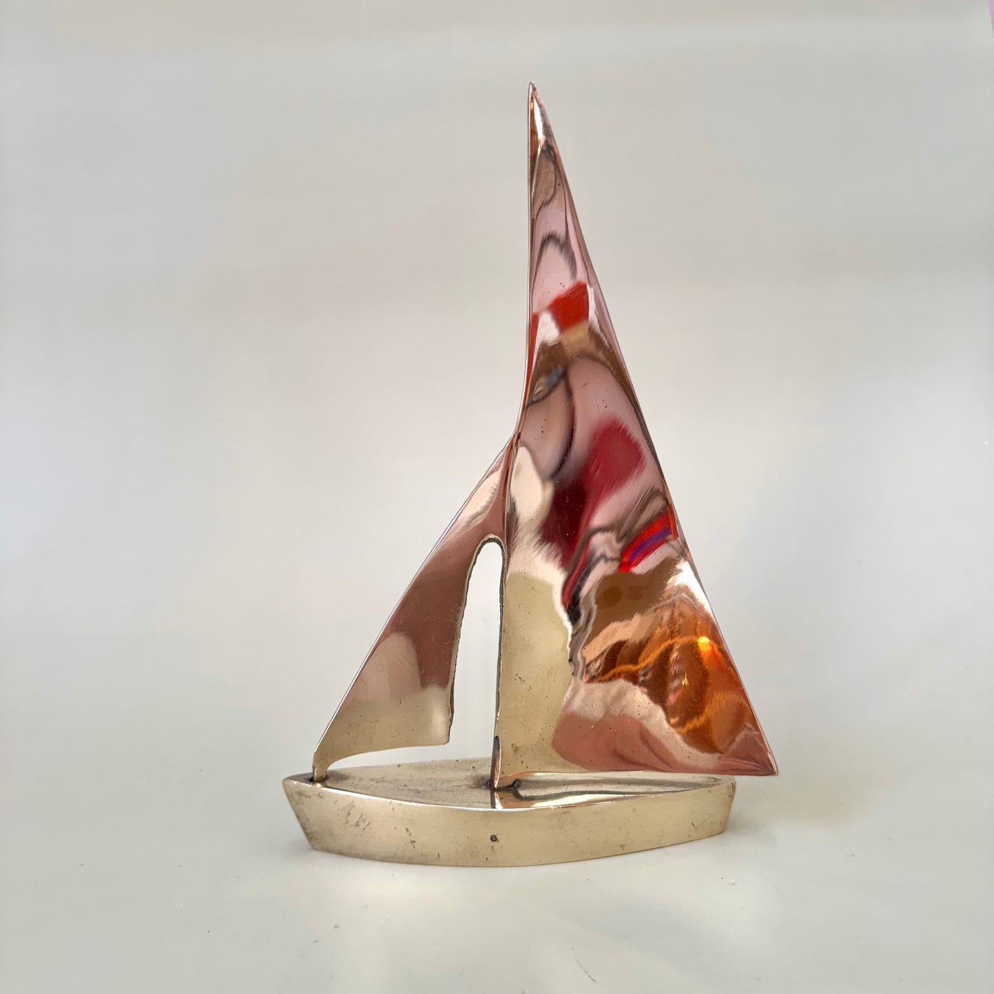 Vintage Brass Sailboat 8.5"