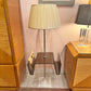 Vintage Mid Century Smoked Lucite Magazine Rack Table and Floor Lamp