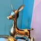 Pair of Vintage Large Brass Deer Statues