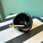 Mid Century Black Glass Orb Ashtray