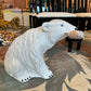 Large Vintage Ceramic Polar Bear with Fish Statue