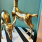 Pair of Vintage Large Brass Deer Statues