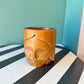 Vintage Carved Wood Face Tiki Mug