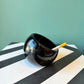 Mid Century Black Glass Orb Ashtray