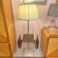 Vintage Mid Century Smoked Lucite Magazine Rack Table and Floor Lamp