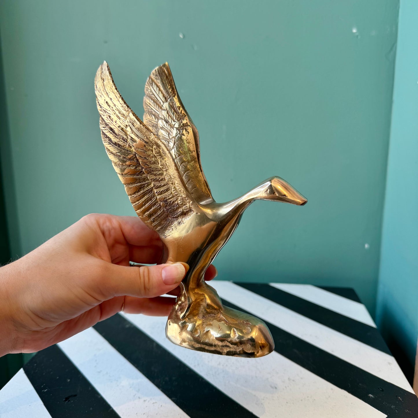 Vintage Brass Duck Figurine