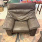 1980's Vintage Taupe Leather Adjustable Arm Chair by Durlet