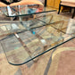 Large Vintage 3 Tier Glass and Chrome Coffee Table