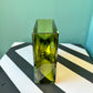 Vintage Chartreuse Square Glass ‘Diabolo’ Vase by Christian Tortu