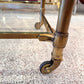 Brass and Glass 3 Tier Rolling Bar Cart