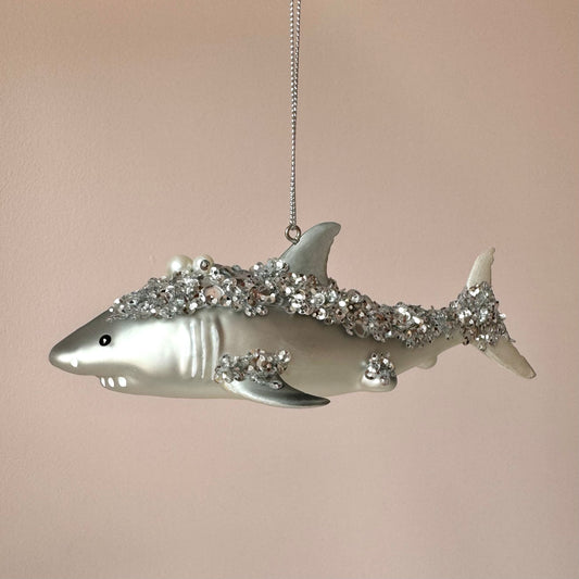 Beaded Shark Ornament