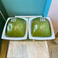 Mid Century Green and White Lucite 2 Compartment Server