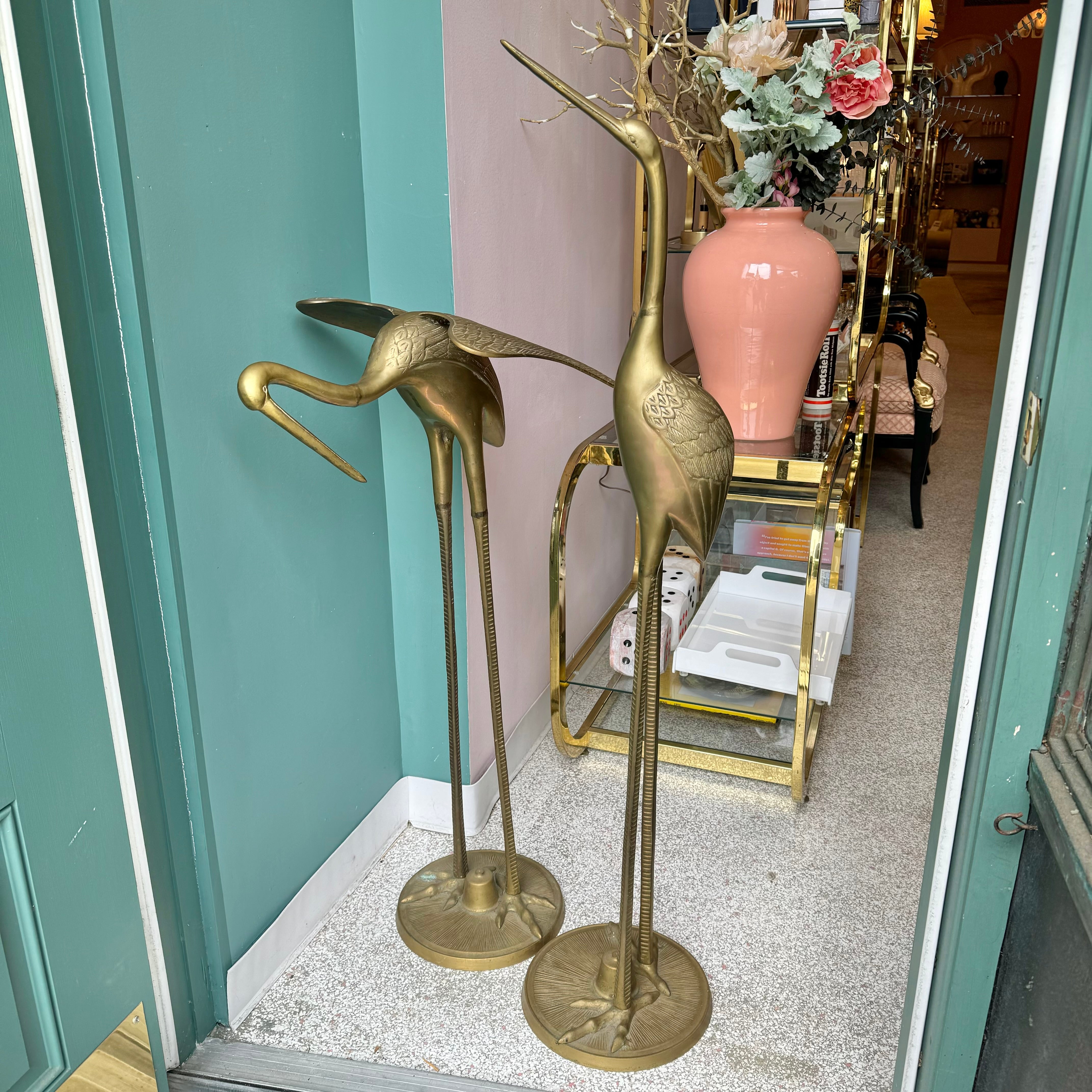 Pair of Vintage Brass Cranes from deals the 60's