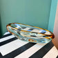 Vintage Crystal Canoe Art Glass Bowl