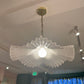 Vintage White Ruffle Murano Glass Pendant Chandelier