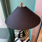 Black and White Striped Glass "Zebra" Lamp with Black Shade/item