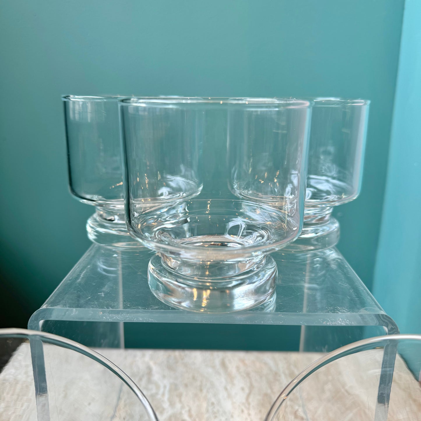 Set of 8 Mid Century Footed Rocks Cocktail Glasses