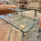 Large Vintage 3 Tier Glass and Chrome Coffee Table