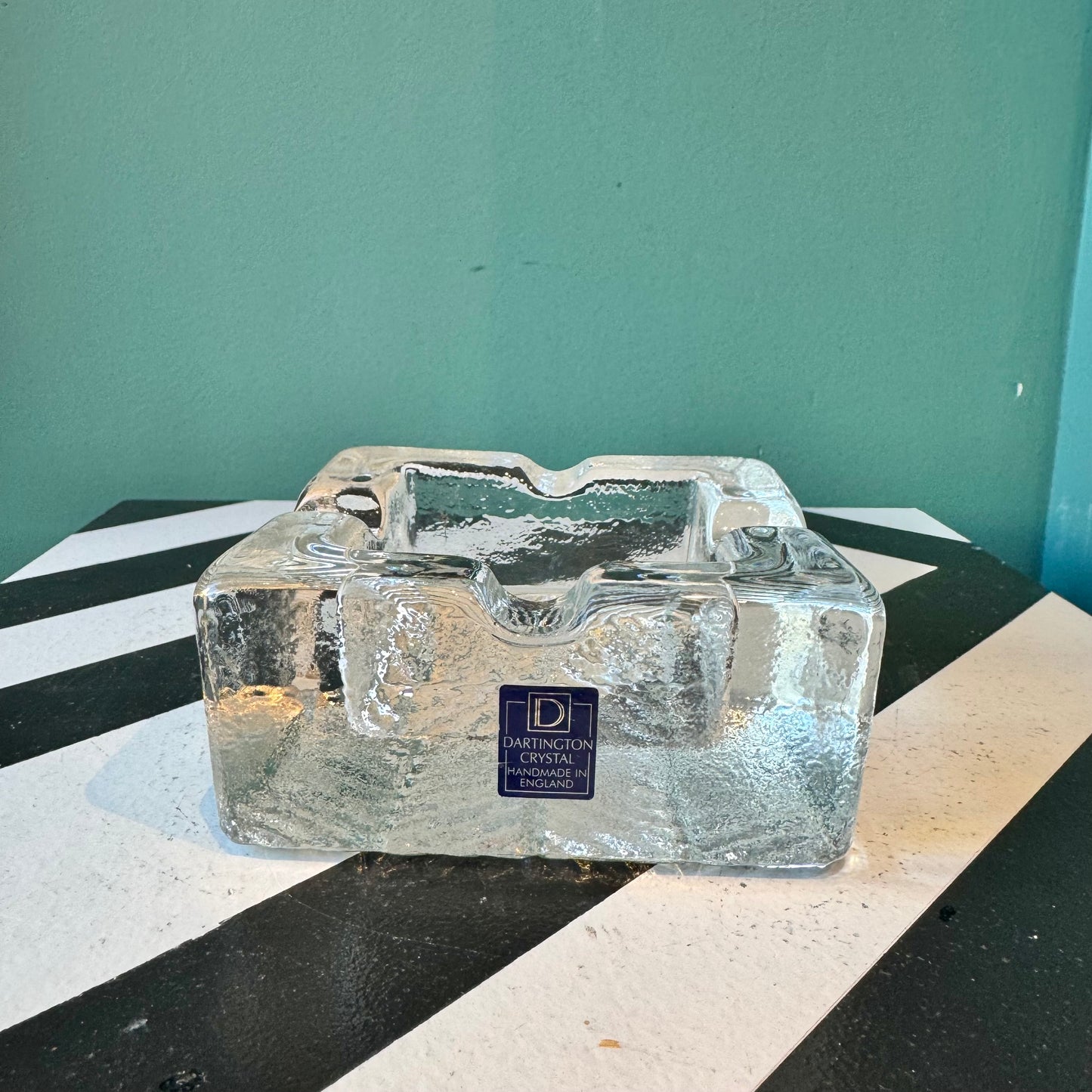 Vintage Dartington Crystal Square Ashtray